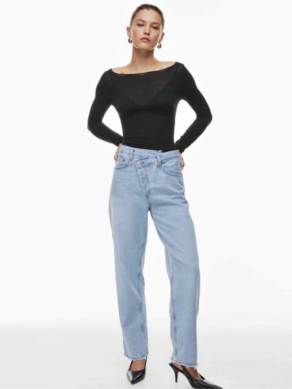 AGOLDE Criss Cross Upsized Jean Straight Leg Blue Waist 26